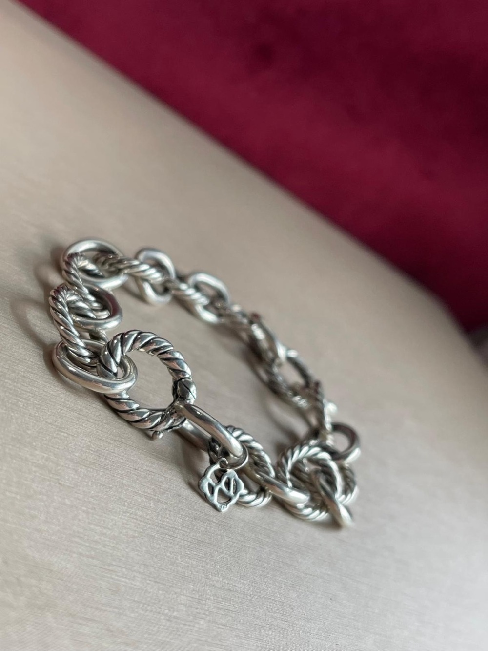 David Yurman Oval Link Chain Cable Bracelet 925 Sterling Silver 12mm 8” - Picture 10 of 11